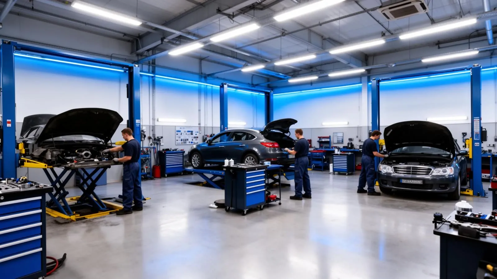 Knypersley Garage workshop on Tunstall Road, Staffordshire