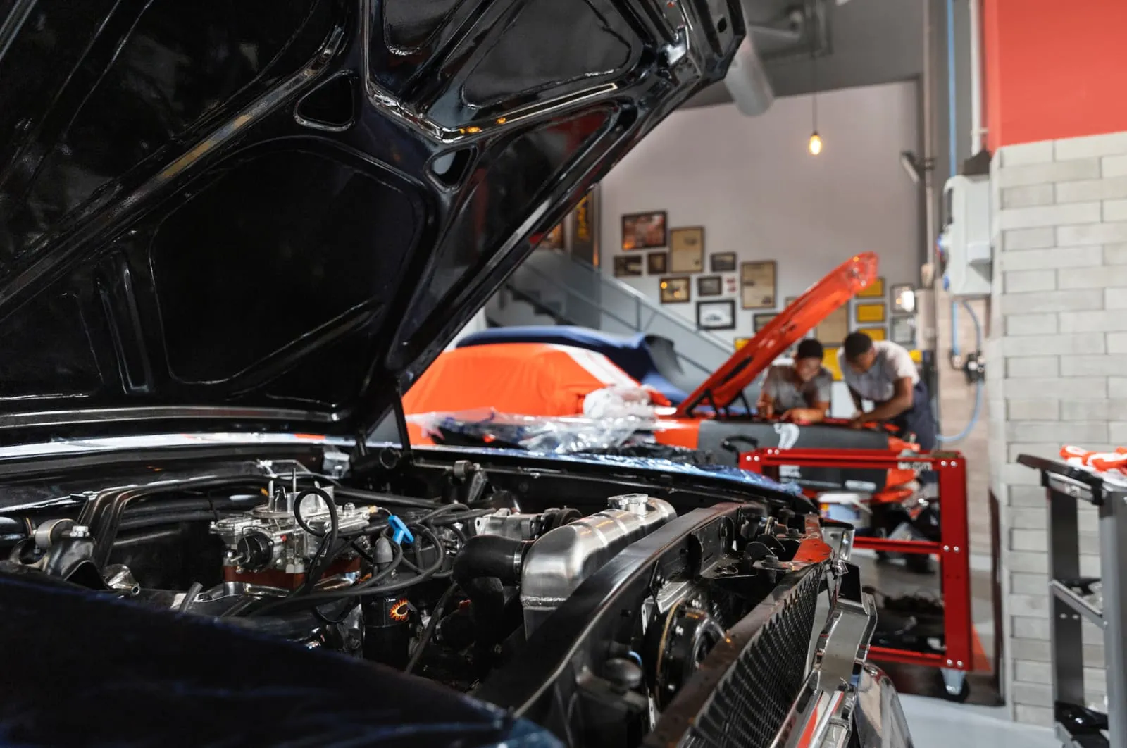 Knypersley Garage workshop interior